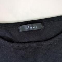 clear 黒 花柄刺繍 長袖ニットの画像