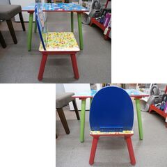 トイストーリー キッズテーブル＆チェアセット 木製 パイン材 テーブル幅60㎝ 机 イス ディズニー ピクサー 西岡店の画像