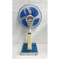 動作確認済み 昭和レトロ 東芝 扇風機 H-30AU 4枚羽根 ブルー 水蓮 TOSHIBA アンティーク デラックスファン ☆ 札幌市 白石店 の画像