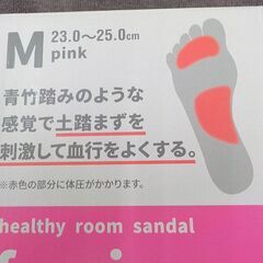 ヘルシールームサンダル ふみっぱ 01メガ Mサイズ 23.0～25.0cm ピンク アルファックス 西岡店の画像