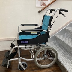 ★北九州、福岡市周辺配送可【カワムラサイクル】　介助用車椅子　STAYERシリーズ　SY16-40 ミント　ノーパンクタイヤ💳自社配送時🌟代引き可💳※現金、クレジット、スマホ決済対応※   　の画像