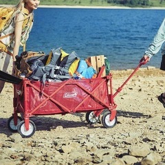 コールマン アウトドアワゴン メッシュ ＆ ウッドロールテーブル Coleman の画像