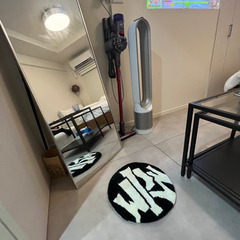 【引き取り限定】シルバー アルミ直角型スタンドミラー 160x50cmの画像