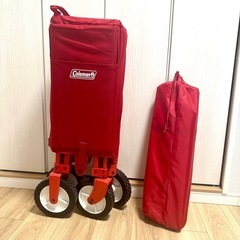 コールマン アウトドアワゴン メッシュ ＆ ウッドロールテーブル Coleman の画像