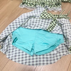 水着上下セット レディース M チェック柄の画像