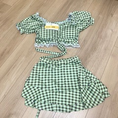 水着上下セット レディース M チェック柄