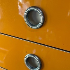 レトロポップ 木製 5段 チェスト 箪笥 オレンジ 昭和レトロ 引き出し w60の画像
