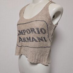 EMPORIO ARMANI 麻 タンクトップ サマーニット アルマーニ 洋服の画像