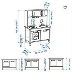 【８月2日まで出品】🌟IKEA🌟おままごとキッチン🌟キッズ🌟モノクロ塗装の画像