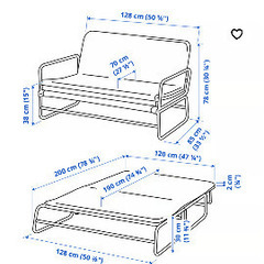 IKEAの3人掛ソファーベッドの画像