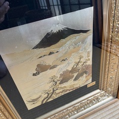 絵画富士山　額縁　純金・純銀Ｐ　超金製品の画像