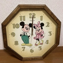 ミッキーミニー八角形時計　レトロ　掛け時計