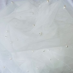 ウェディングベール マリアベール 3m ロングベール ホワイト 花嫁 前撮り　結婚式　ウエディング　ペールダウン　パールの画像