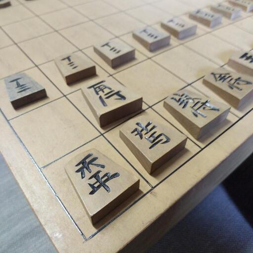 木製将棋盤と駒セット将棋駒//天童 武内王将堂製作 (与一) 下松