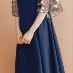 ◾️メルロー　ネイビー　花刺繍ワンピース◾️