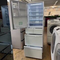 地域限定送料無料　美品【 MITSUBISHI 】三菱電機 451L 5ドア 冷凍冷蔵庫 全室独立おまかせA.I. 氷点下ストッカーD A.I. 自動製氷機  MR-MB45HLの画像