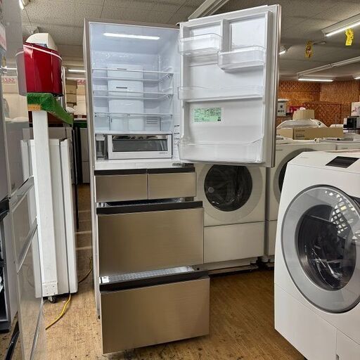 地域限定送料無料　極上美品【 HITACHI 】日立 470L 5ドア 冷凍冷蔵庫 まるごとチルド クイック冷却 新鮮スリープ野菜室 自動製氷機 R-HWS47S