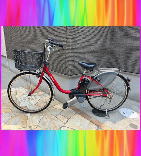大阪府 パナソニック 電動アシスト自転車 レッド バッテリー12ah