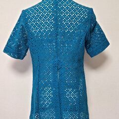ROMEO GILI ロメオジリ 透かしジャケット ターコイズブルー アウターの画像