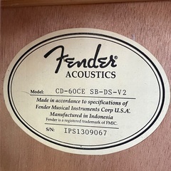 Fender CD-60CE プリアンプジャンク　美品！　アコースティックギターの画像