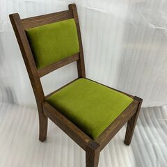 新品未使用 激安チェアー 天然木 布座面 ブラウン ダークブラウン 茶 グリーン 緑 物件 コントラクトの画像