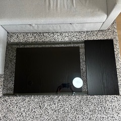 センターテーブル（ガラス天板／ブラック）の画像