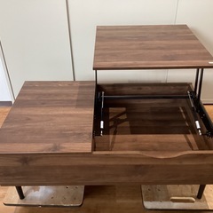 収納庫付昇降センターテーブル【町田市再生家具】251054の画像