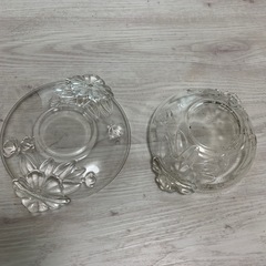 17【未使用】レトロなガラス食器各5枚の画像