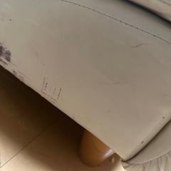 合皮ローソファ　ホワイトの画像