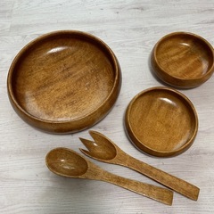 19【未使用】木製サラダボウルセットの画像