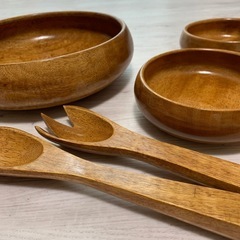 19【未使用】木製サラダボウルセットの画像
