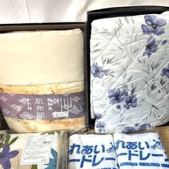 【B105】ギフト/寝具/まとめ/肌布団/掛け布団/敷きパット/フラットシーツ/タオルなど/9点セットの画像