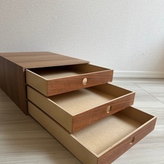 木箱 収納引き出しタイプの画像