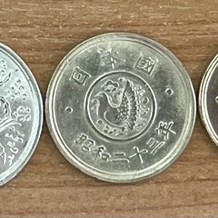 旧貨幣･古銭 3枚セット(50銭黄銅貨、穴無し5円黄銅貨、1円黄銅貨)の画像
