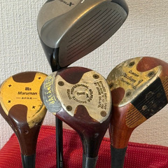 【レトロ×実用◎】木製ドライバー付き⛳️ゴルフクラブ一式＋シューズ＋ボールなどフルセット✨1万7千円🎁の画像