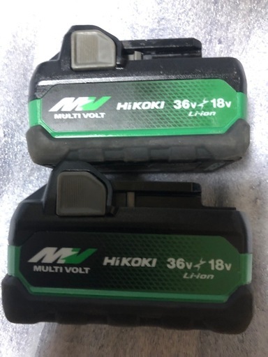 ハイコーキマルチボルトバッテリー新型BSL36A18X、中古美品、２個
