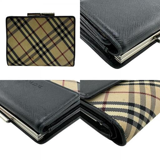在庫処分 激安 バーバリー BURBERRY がま口 ノバチェック 三つ折り財布 小物
