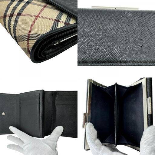 バーバリー BURBERRY 三つ折り財布 ノバチェック がま口