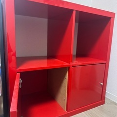 【赤色艶あり ✨ラック／IKEA購入品】の画像