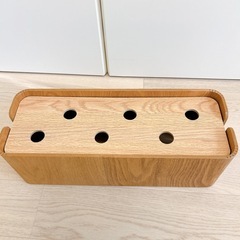 ニトリ　木目調ケーブル収納ボックスの画像