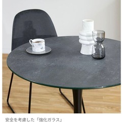大理石風　ダイニングテーブル　丸テーブル　カフェテーブルの画像