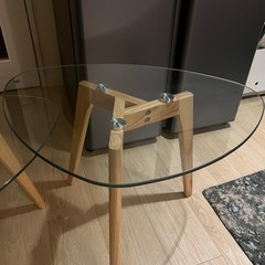 【7月末まで】 クリアテーブル ガラス　レトロ モダン 
コーヒーテーブル テーブル　の画像