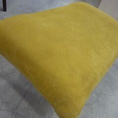 木製脚 ファブリック オットマン 幅84cm イエロー系 スツール 札幌市東区 新道東店の画像