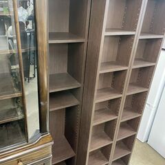 本棚　No.3985　ブラウン　スライド式　中板調整可能　【リサイクルショップどりーむ荒田店】の画像
