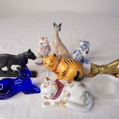 Franklin Mint Curio Cabinet Cats Figurine 9体セット