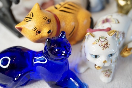 Franklin Mint Curio Cabinet Cats Figurine 9体セット