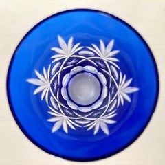 手作り藍色切子ぐらすの画像