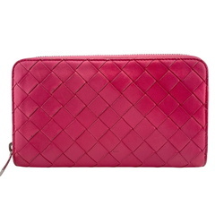 ボッテガヴェネタ BOTTEGAVENETA 長財布 イントレチャート ラウンドファスナー ピンクの画像