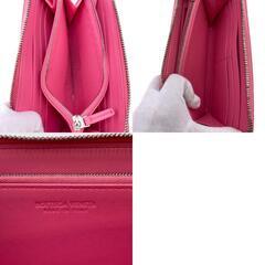 ボッテガヴェネタ BOTTEGAVENETA 長財布 イントレチャート ラウンドファスナー ピンクの画像