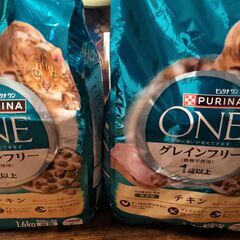 キャットフード(PurinaONEグレインフリー)１．６キロ×２袋を無料で差し上げますの画像